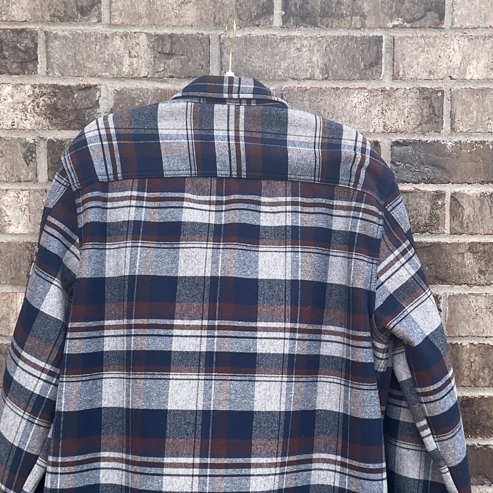 🔥 Take 50% OFF- WeatherProof Men's Plaid Shirt - Blue and Brown, Size-XL - Picture 9 of 13